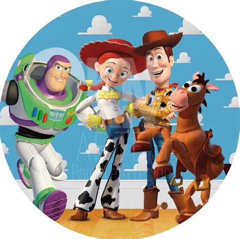 Painel Redondo Sublimado Em Tecido 1x1 Toy Story à venda em Barueri São