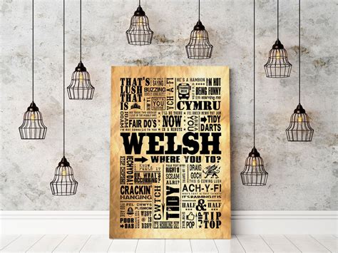 Traditional Funny Welsh Sayings Giclee Print or Canvas | Etsy UK