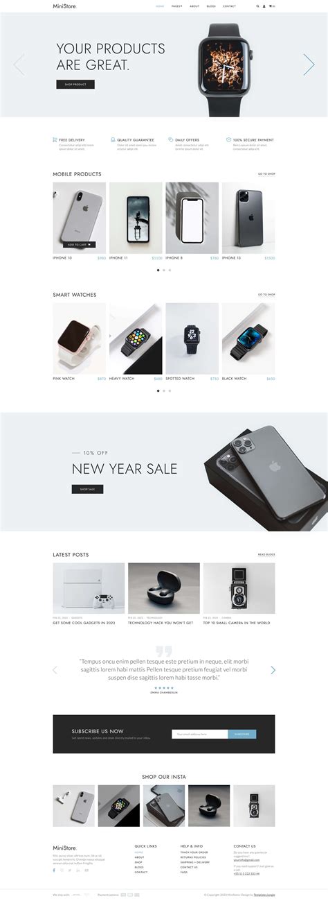 MiniStore - Mini eCommerce Store Free Figma Website Template