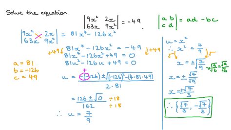 Question Video Evaluating A 2 × 2 Determinant To Solve A Quadratic