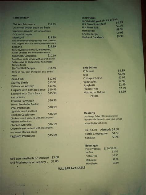 Menu At Sahara Restaurant Carthage