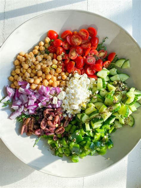 Mediterranean Chickpea Salad With Lemon Herb Dressing Claire Hodgins