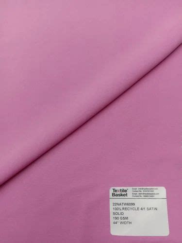 Plain Solids Recycle Poly Satin Polyester Multicolour At Best Price