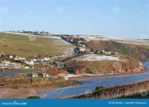 Bigbury on Sea stock photo. Image of snow, winter, ocean - 20742356