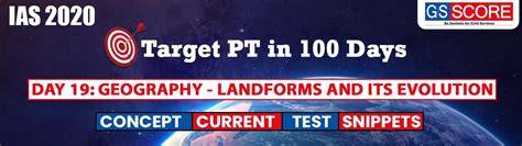 Gs Score Target Pt In 100 Days Day 19 Geography Landforms And Its Evolution Gs Score