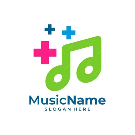 Premium Vector | Health music logo vector music plus logo design template
