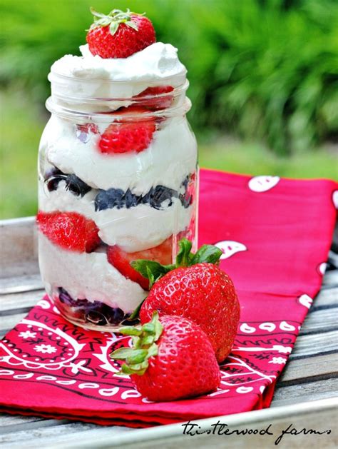 Fourth Of July Dessert In A Mason Jar Thistlewood Farm