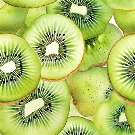 Premium AI Image A Watercolor Drawing Of Kiwi Fruit