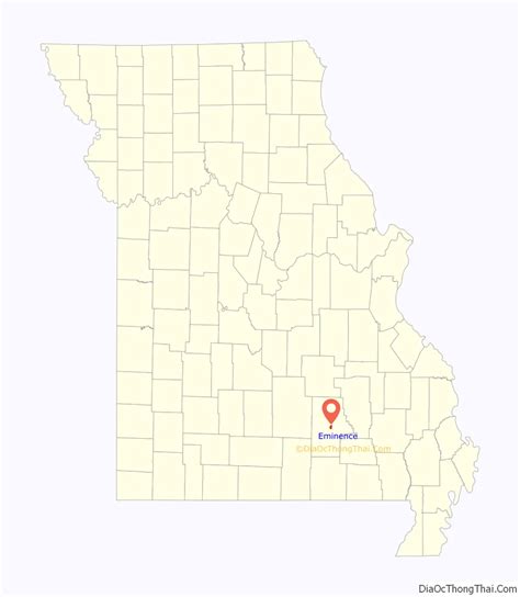 Map of Eminence city, Missouri - Thong Thai Real