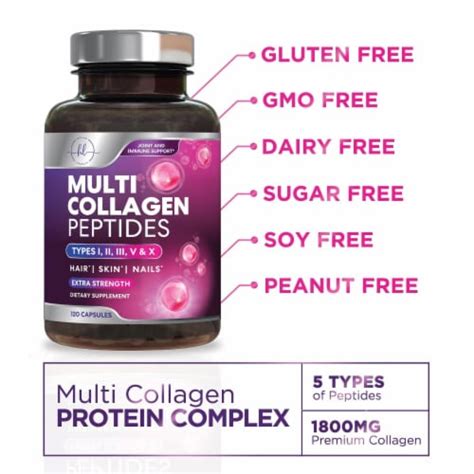 Multi Collagen Peptides Collagen Types I Ii Iii V X 120 Capsules 120 Capsules Fred Meyer