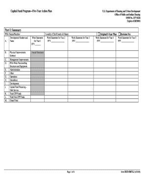 Fillable Online Five Year Action Plan Fax Email Print Pdffiller