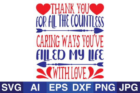 Thank You For All The Valentine Svg Graphic By Svg Cut Files · Creative