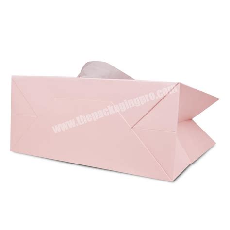 Sencai Custom Pink Art Paper Bag With Gold Foil Logo Gift Package Paper