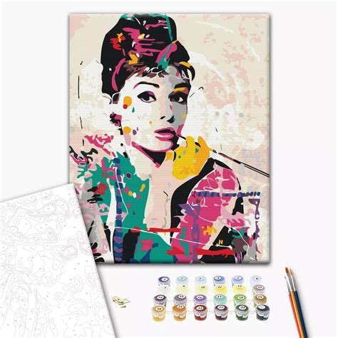 Set Pictura Pe Numere Audrey Hepburn Brushme