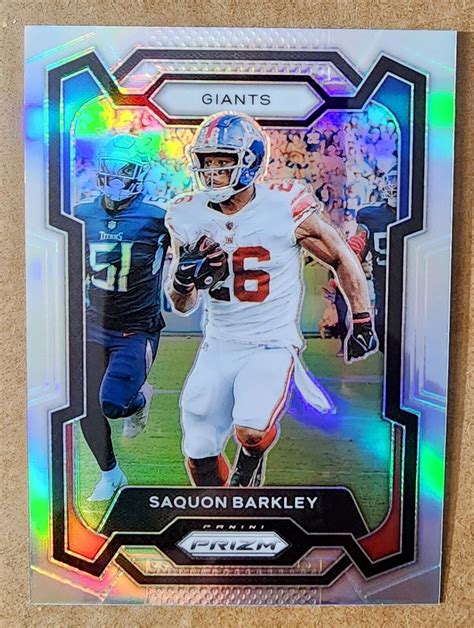 Panini Prizm Saquon Barkley Silver New York Giants Ebay