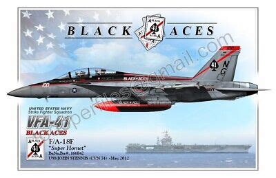 F A F Super Hornet Vfa Black Aces Cag Airplane Poster