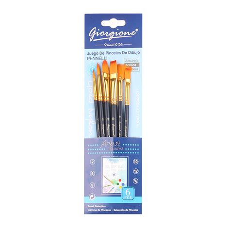 Jual Giorgione Paint Brush Set Kuas Lukis 3 4 5 6 7 Pcs Nylon Taklon