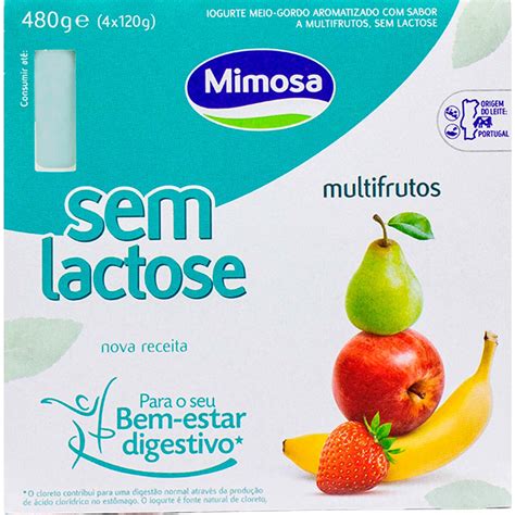 Iogurte Sem Lactose Multifrutos Pack 4 Unidades Embalagem 120 G