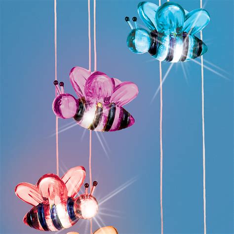 Collections Etc Solar Powered Color Changing Bumblebee Dangler