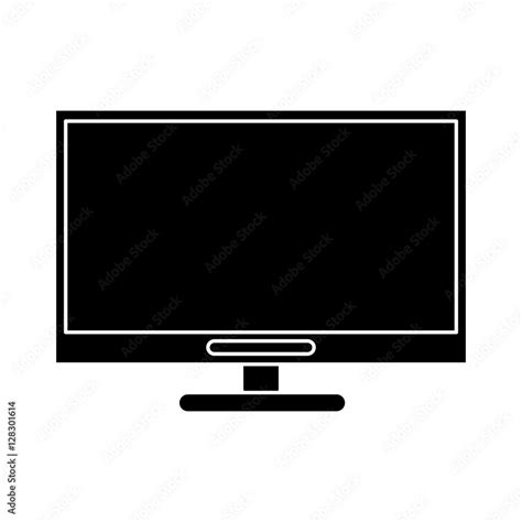 silhouette computer technology work device vector illustration eps 10 Stock Vector | Adobe Stock