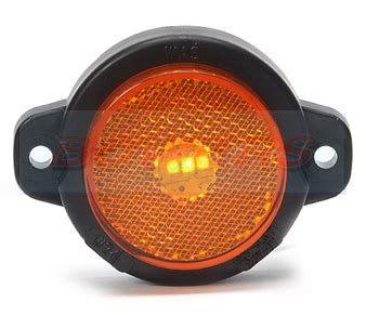 Was W Rr V V Amber Side Round Led Marker Light Lamp With Reflector