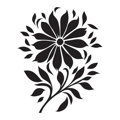 Floral Flower Vector Design Black Color Illustration 24790111 Vector ...