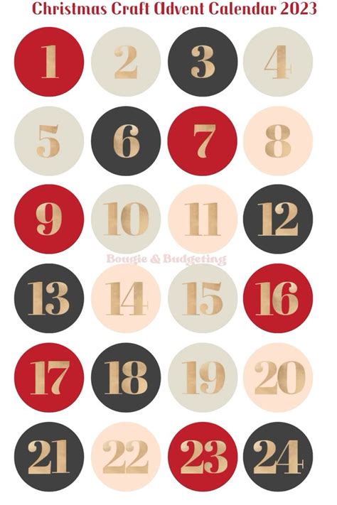 2023 Christmas Craft Advent Calendar | Printable advent calendar, Christmas advent calendar diy ...