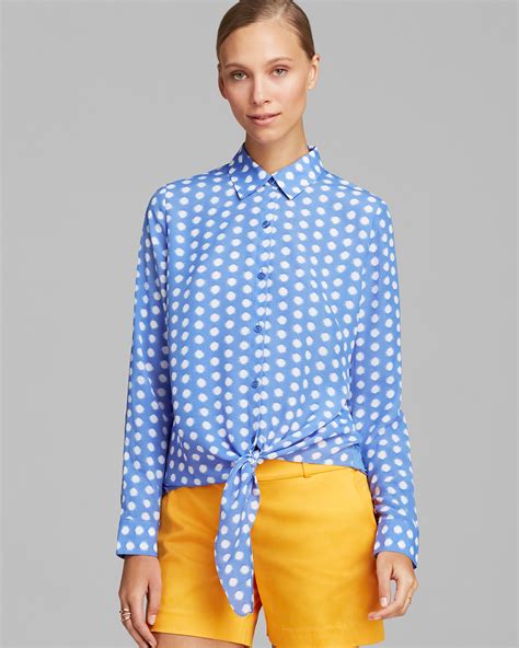 Michael Michael Kors Front Tie Print Top Bloomingdales