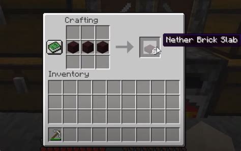 How To Make A Nether Brick Slab: Minecart Recipe