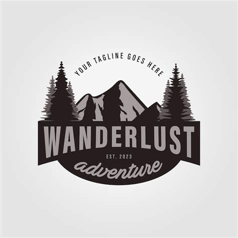 Premium Vector Wanderlust Mountain Adventure Logo Design Icon Vector