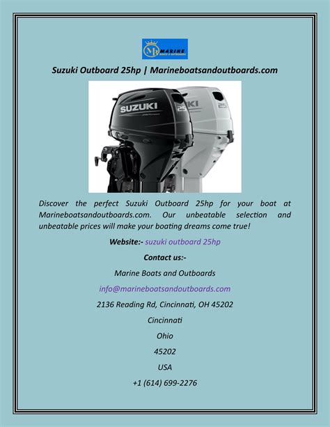 PPT - Suzuki Outboard 25hp Marineboatsandoutboards PowerPoint ...