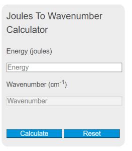 Joules To Wavenumber Calculator - Calculator Academy