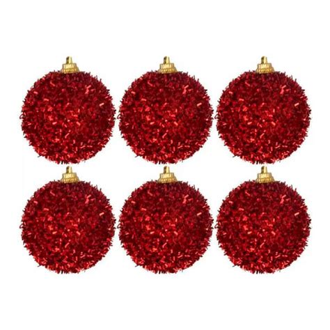 Bolas De Natal Vermelhas Glitter 7cm 6 Peças Casambiente Natal047