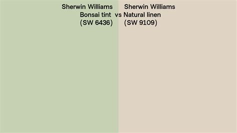 Sherwin Williams Bonsai Tint Vs Natural Linen Side By Side Comparison