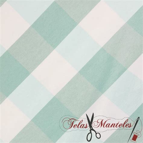 Tejido Antimanchas Cuadro Vichy Grande Mint Tienda Online Telas Y