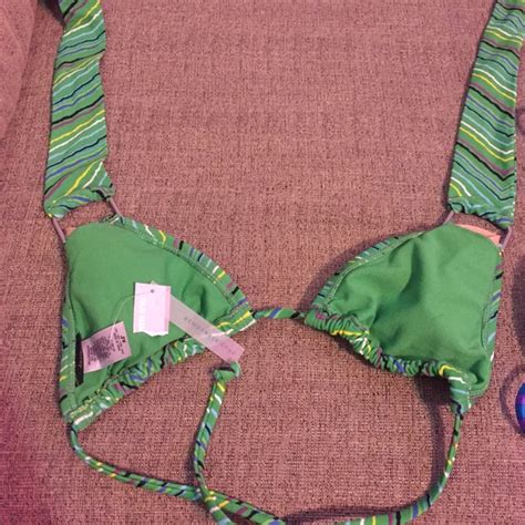 Old Navy Swim Nwt Sz Xs Fits A Small Green Stripes Bikini Top Poshmark