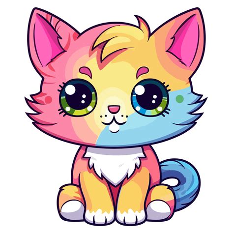 Beautiful Rainbow Cat 24477211 Png