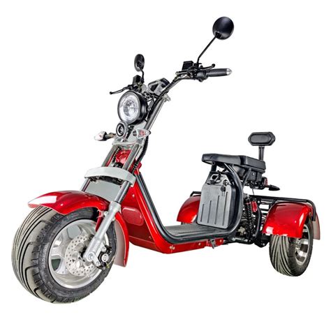 1500w Fat Tire Electric Scooter 3 Wheels With 10 Inch Aluminum Wheel 20ah 60v Red Toolots