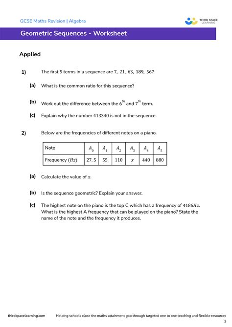 Solution Third Space Learning Geometric Sequences Gcse Worksheet