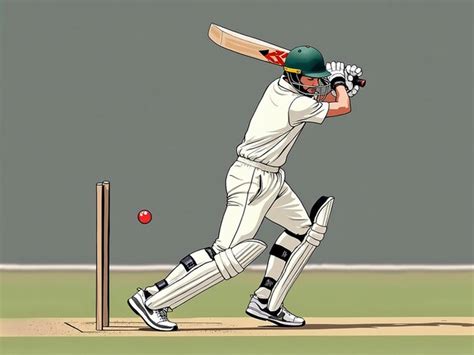 Cricket Batsman In Playing Action Illustration Premium Ai Generated Image