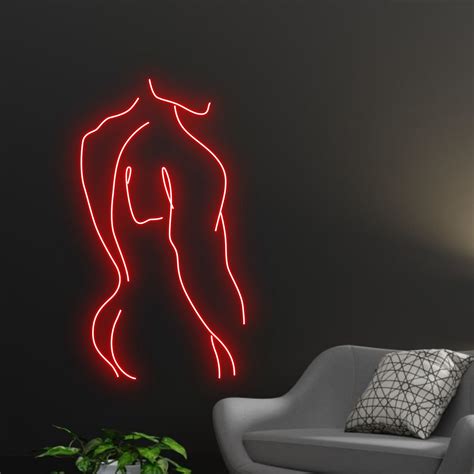 Man Body Neon Sign Naked Man Neon Light Man Back Led Light Etsy