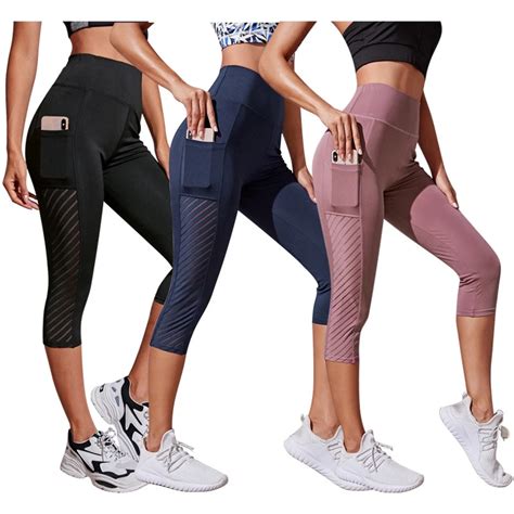 Sport Shorts Cropped Pants Female Fitness Nudity High Waist Hip Lift Running Yoga Side Pockets