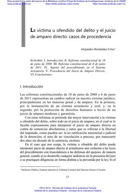 PDF La víctima u ofendido del delito y el juicio de amparo DOKUMEN TIPS