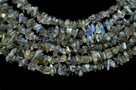 Genuine Natural Labradorite Loose Beads Grade Aa Pebble Chips Shape