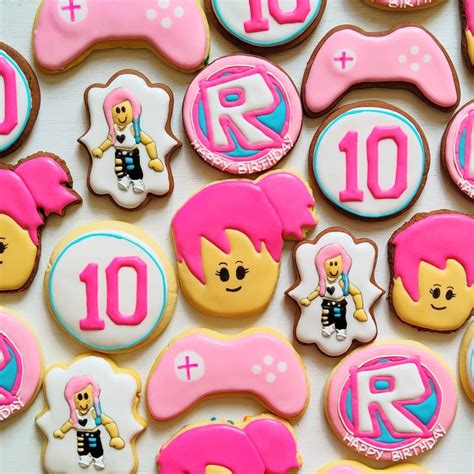 Girl Roblox Birthday Cookies Set 2 Etsy