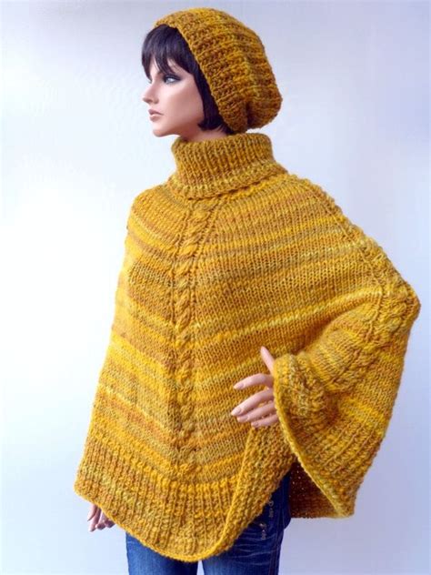 Warmer Poncho Universalgröße Strickanleitung für Anfänger Poncho