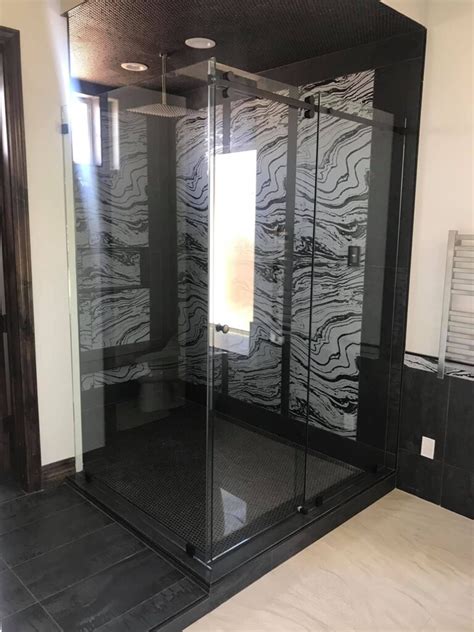 Frameless Barn Door Shower Enclosure Action Glass