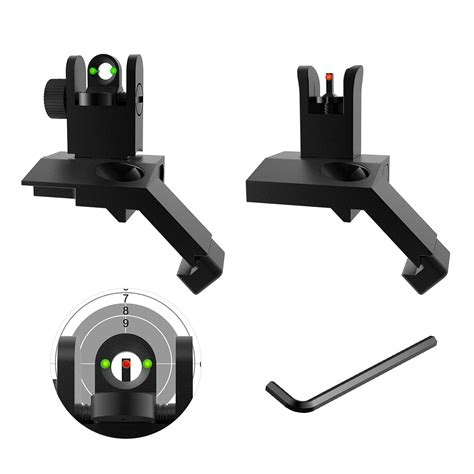 Buy Bugleman Offset Fiber Optics Flip Up Iron Sight 45 Degree Flip Up