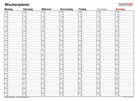 2 Wochenplan Zum Ausdrucken