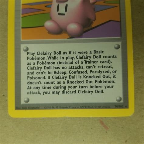 Clefairy Doll Rare Vintage Wotc Pokemon Card Base Set Lp